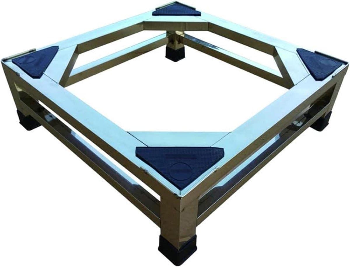 Wasmachine Stand - Koelkast Onderstel - Apparaten Verplaatsen - Roestvrij Staal - 500kg Capaciteit - Zilver — afbeelding 1
