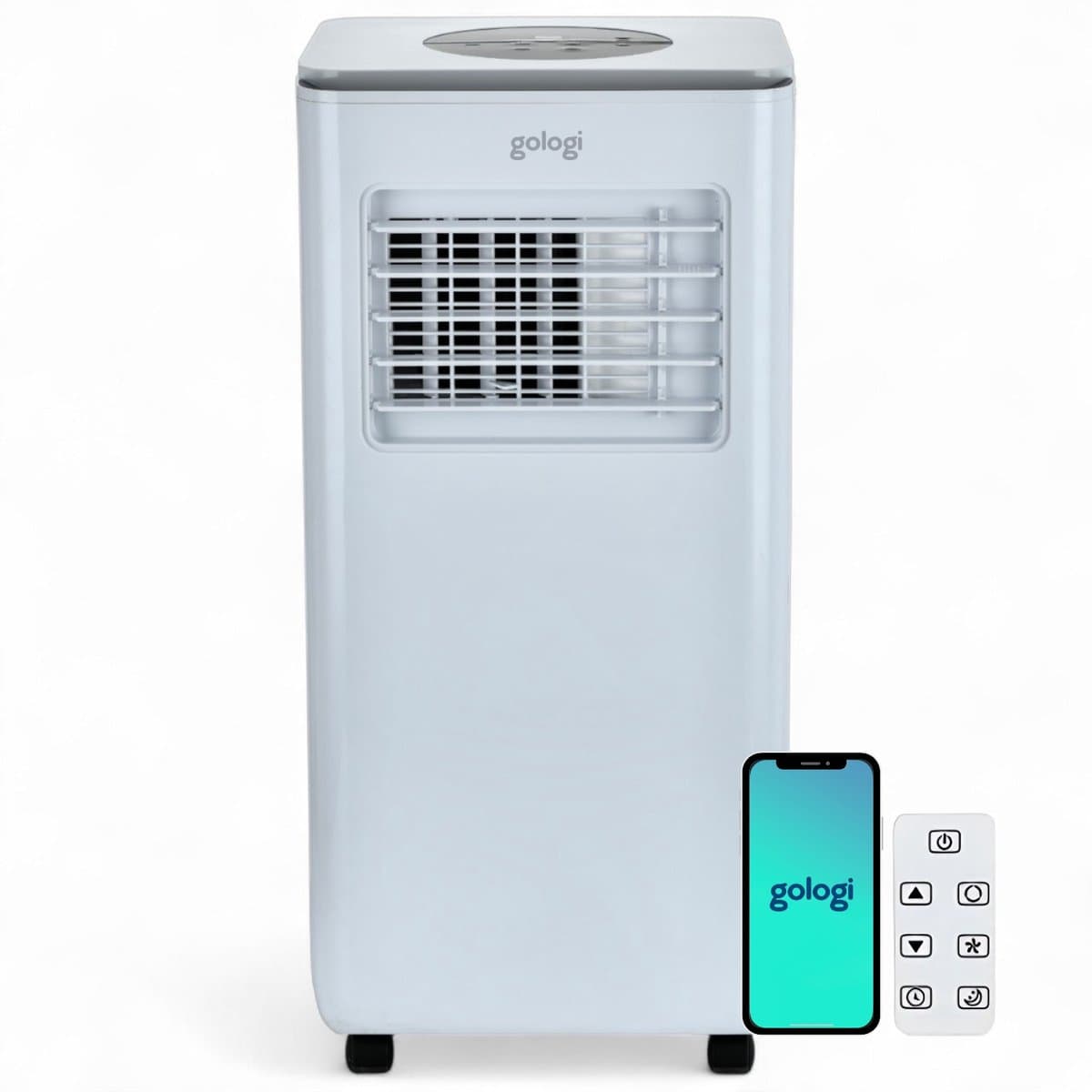 Gologi 3-in-1 Mobiele Airco - Aircooler met Wifi en App - 9.000 BTU/h - Met Raamafdichtingskit - Inclusief Afstandsbediening – Geschikt voor Slaapkamer - Wit — afbeelding 1