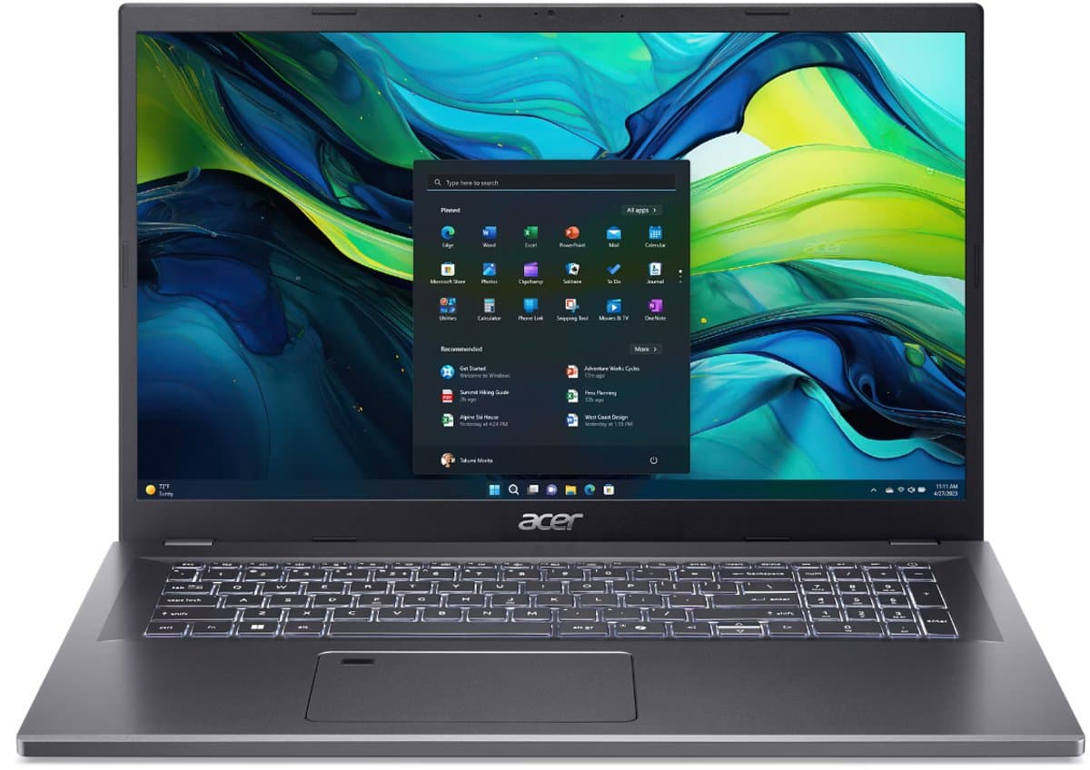 Aspire 17 A17-51M-557B - Laptop - 17 inch - Core 5 - 16GB - 1TB SSD - Verlicht toetsenbord - Grijs — afbeelding 1