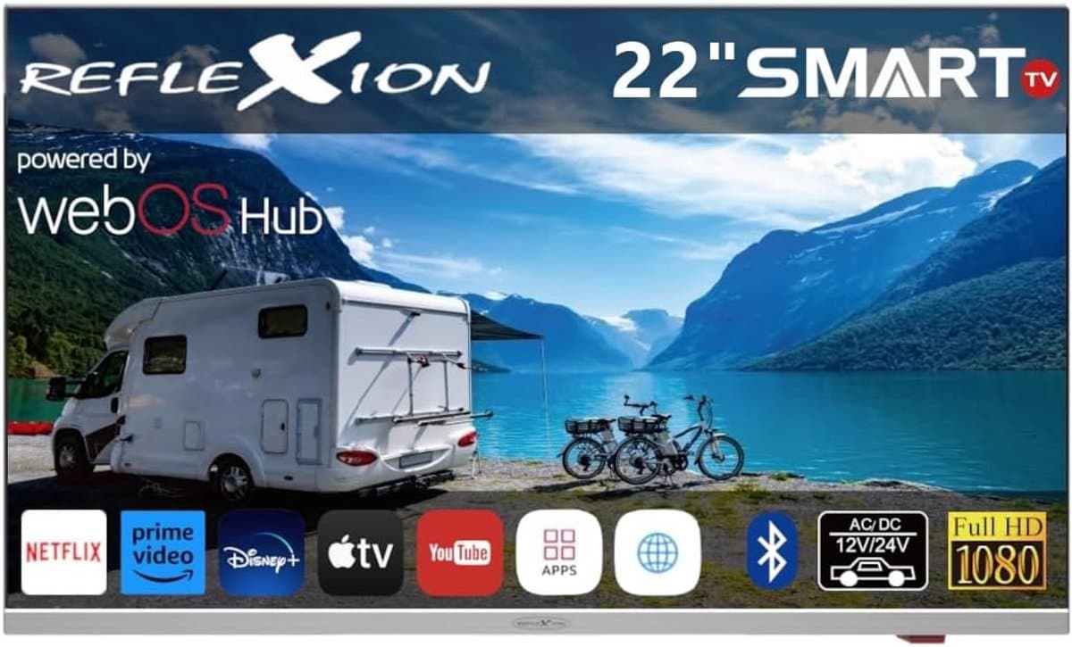 22 inch Smart LED TV voor Camping, Boot & Vrachtwagen - 12/24/230V, Full HD, Frameloos — afbeelding 1