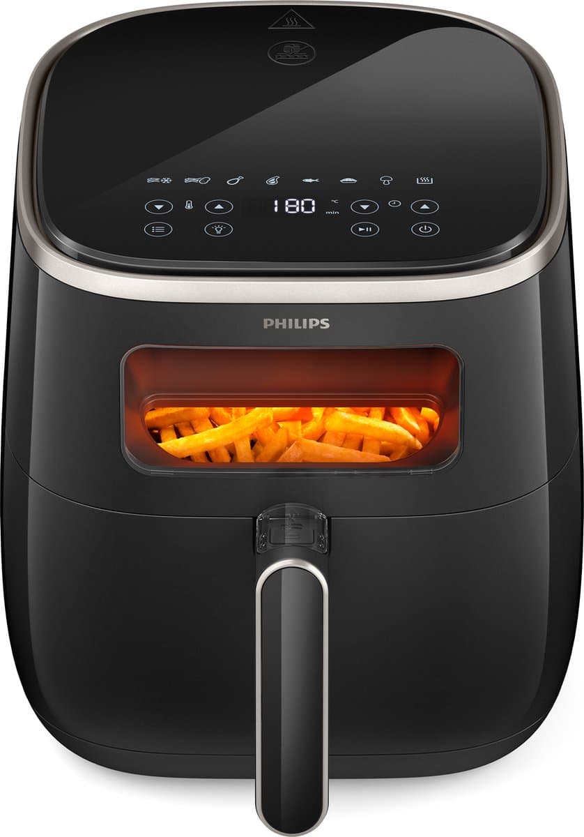 Philips 3000 Series Airfryer XL - HD9257/80 - Kijkvenster - 5.6L - Tot 5 Personen - Zwart — afbeelding 1