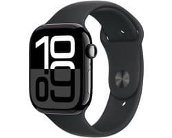 Apple Watch Series 10 - Wifi - 46mm - Zwarte Aluminium Case met Zwart Sportbandje - M/L