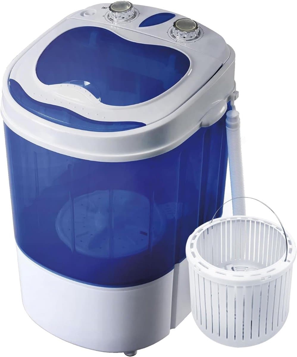 REN® Camping Wasmachine - Mini Wasmachine - Wasmachines - Capaciteit van Kleding 3 kg - Laag Water- en Energieverbruik - Wit - 36cm x 37cm x 53cm; 5 kg — afbeelding 1