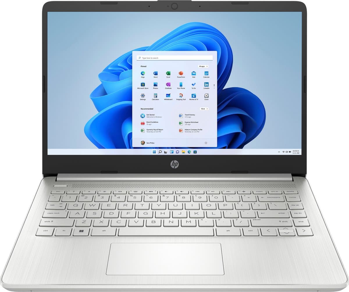 HP 14s-dq 14 inch FullHD Laptop - Intel Core i3-1215U - 8GB - 256GB - Windows 11 - Zilver - UK — afbeelding 1