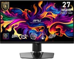 MSI MPG 271QRDE QD-OLED X50 computer monitor 67,3 cm (26.5") 2560 x 1440 Pixels Wide Quad HD Zwart