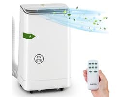 Klarstein Mobiele airconditioner met luchtafvoerslang, 4-in-1 airconditioner met ventilator, luchtontvochtiger & nachtmodus, Kleine & draagbare airconditioner voor thuis & op kantoor, 12000 BTU Laag verbruik,5 kW voor 56 m² - Afstandsbediening