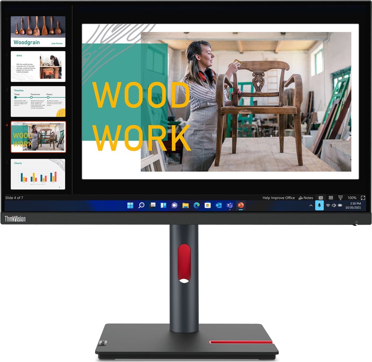 Lenovo ThinkVision P24q-30 LED display 60,5 cm (23.8") 2560 x 1440 Pixels Quad HD Zwart — afbeelding 1