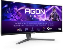 AOC AGON PRO AG346UCD - Ultrawide Curved OLED Gaming Monitor - HDR400 - 175hz - 34 inch