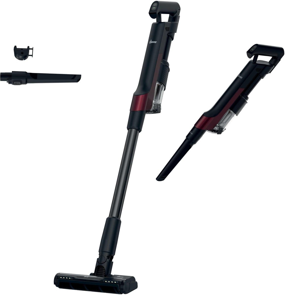 Hoover Steelstofzuiger HF201H 011 - 2-in-1 functie; stofzuiger en kruimeldief - Krachtige Draadloze Stofzuiger - Zakloos - HEPA-filter - LED verlichting - Inclusief opzetstukken - ANTI-TWIST - 1 l - 195 W - Magenta - 10 jaar garantie op onderdelen — afbeelding 1