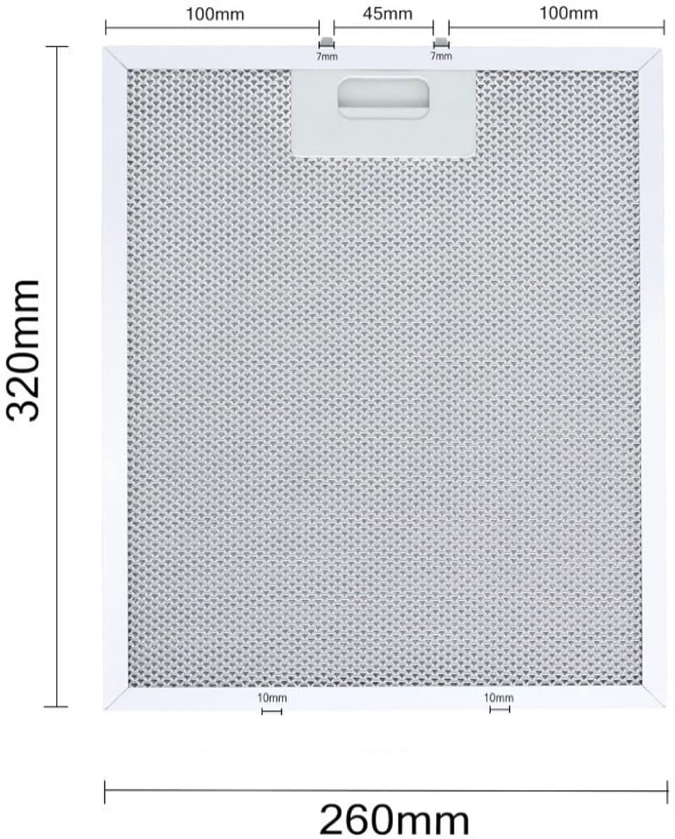 Geschikt voor Whirlpool Ikea Jenn Air W10169961A afzuigkap filter, filter, afzuigkapfilter, ventilatiefilter, vervangingsset van 2 stuks, afzuigkapfilter, 320X260 — afbeelding 1