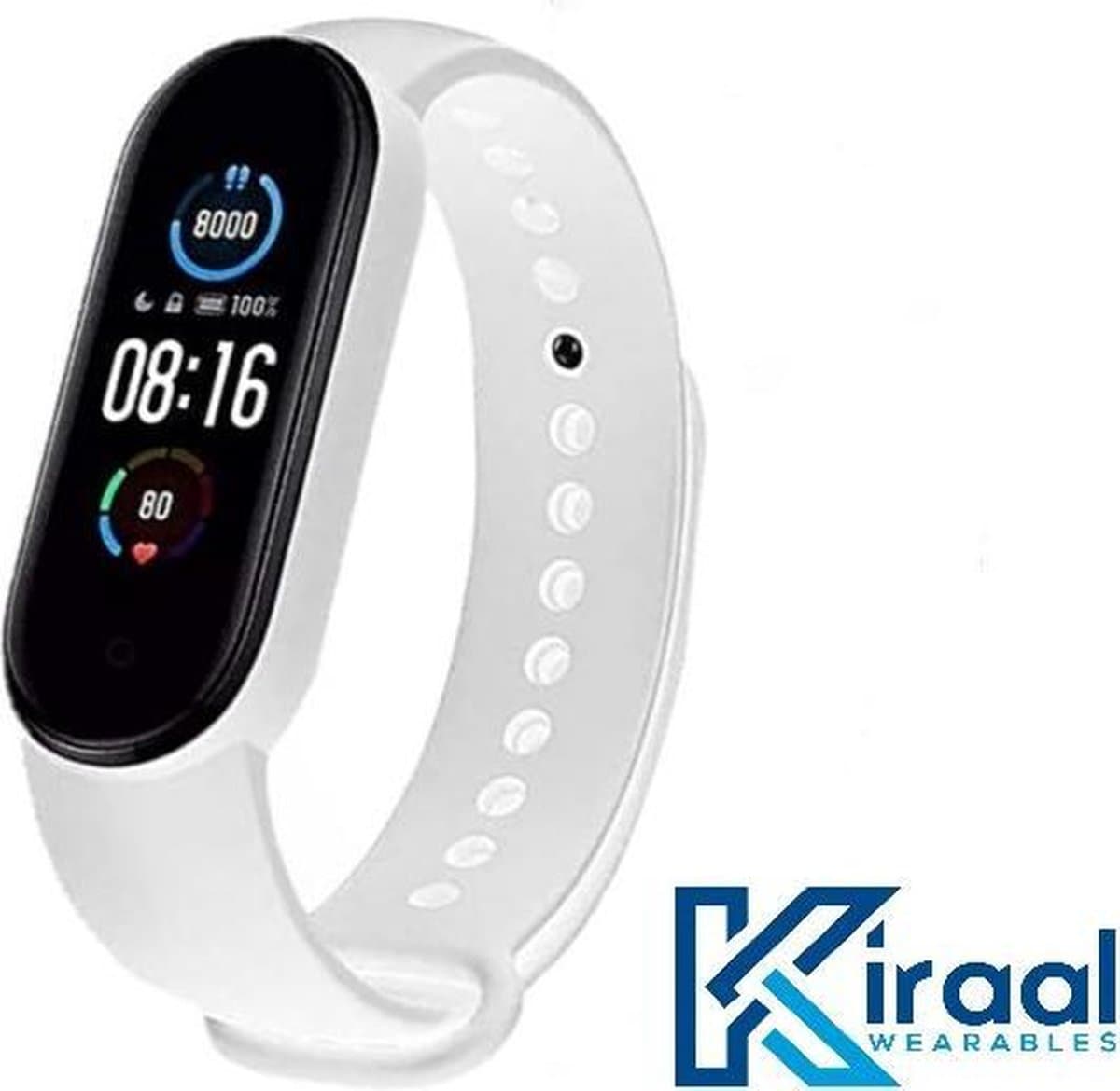 Kiraal Ultra - Stappenteller - Activity Tracker - Temperatuurmeter - Bloeddrukmeter - Hartslagmeter - Smartwatch - Horloge - Heren - Dames - Nederlandse Handleiding - Wit — afbeelding 1