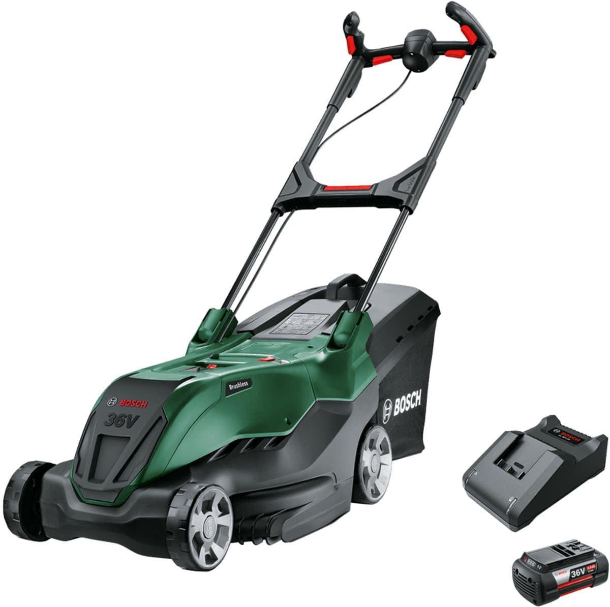 Bosch AdvancedRotak 36V-44-750 - Accu Grasmaaier - Inclusief 36V Li-Ion Accu (4.0 Ah) - AL 36V-0 Lader en Opvouwbare Opvangbak — afbeelding 1
