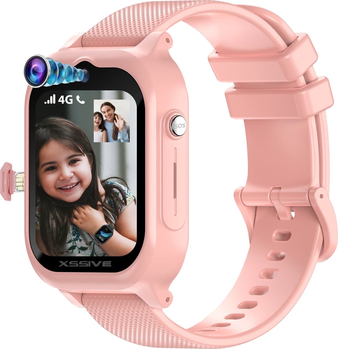 4G Smartwatch Kinderen met Camera - GPS Horloge Kind met Simkaart - Kinderhorloge - SOS Knop - HD (Video) bellen & Stappenteller - Speelgoed - Meisje 4/5/6/7/8/9/10 Jaar - Roze — afbeelding 1