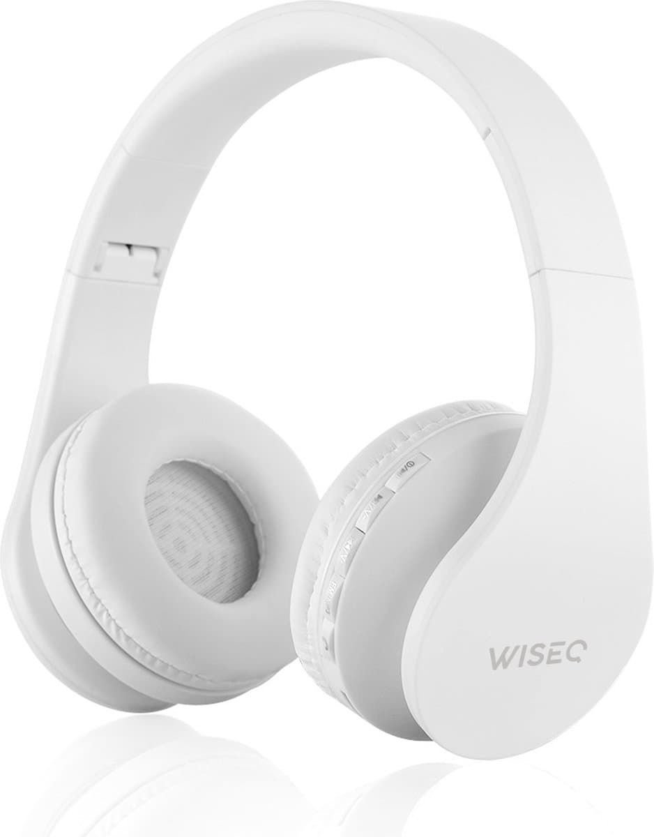 WiseQ Draadloze Koptelefoon Kinderen – Witte Bluetooth Kinderkoptelefoon met Microfoon – SD-kaart & FM-Radio – 8u Bluetooth Geluidsdempend – Wit — afbeelding 1