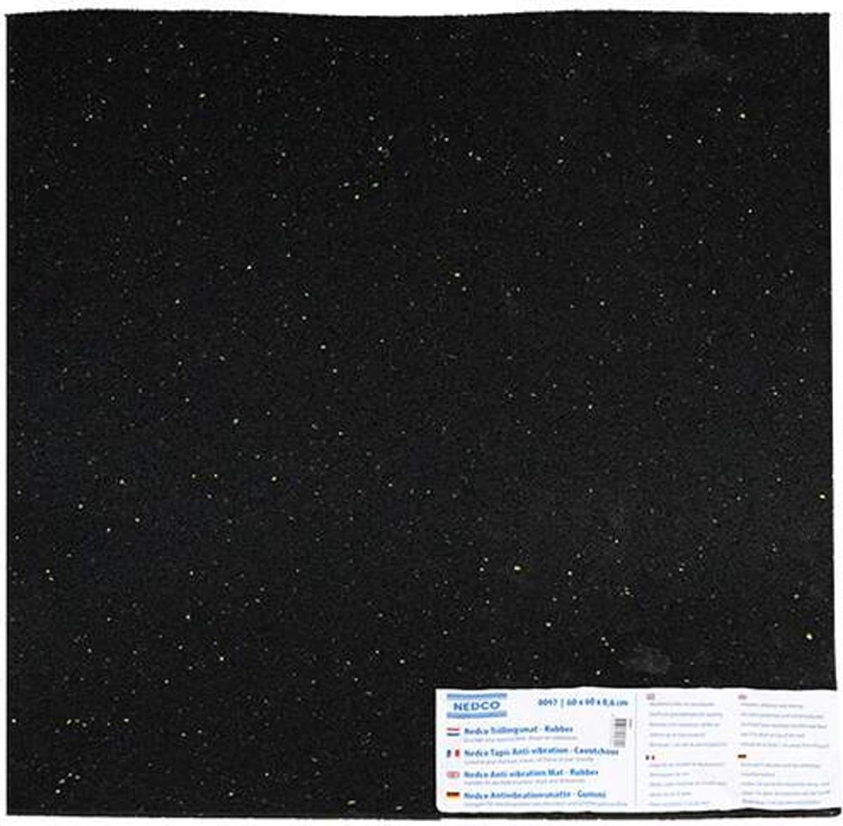 Nedco® Trillingsmat voor Was/Droogmachine - rubber - 60x60cm - Zwart — afbeelding 1