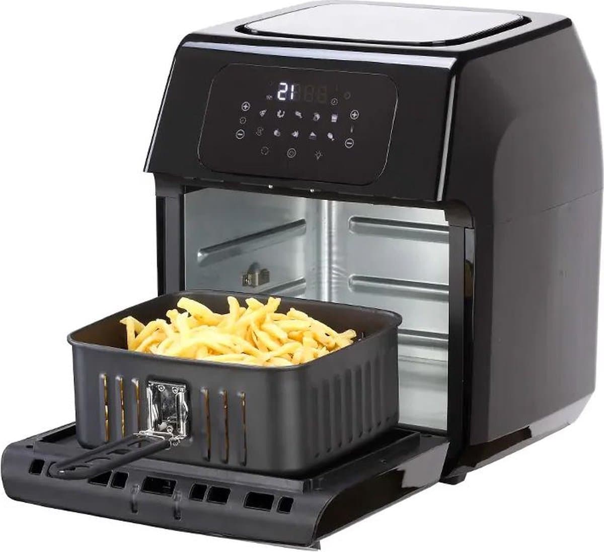 Royal Swiss® Airfryer Oven 12L XXL – Heteluchtfriteuse – 1800W – 8 Programma’s – Inclusief Accessoires – 80–200°C – RVS/Zwart — afbeelding 1