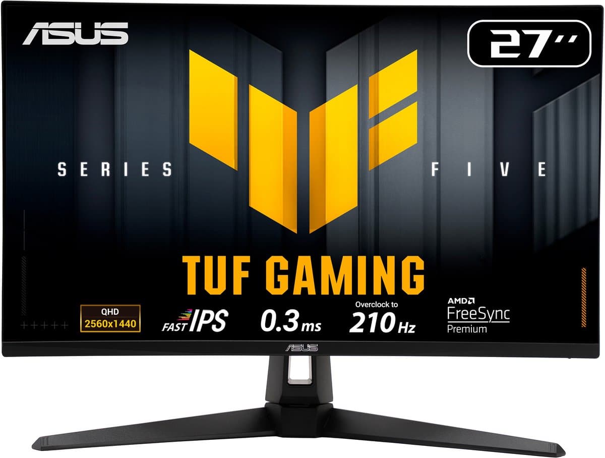 ASUS TUF Gaming VG27AQ5A - QHD Fast IPS Gaming Monitor - 210Hz - 0.3ms - G-Sync Compatible - 27 Inch — afbeelding 1