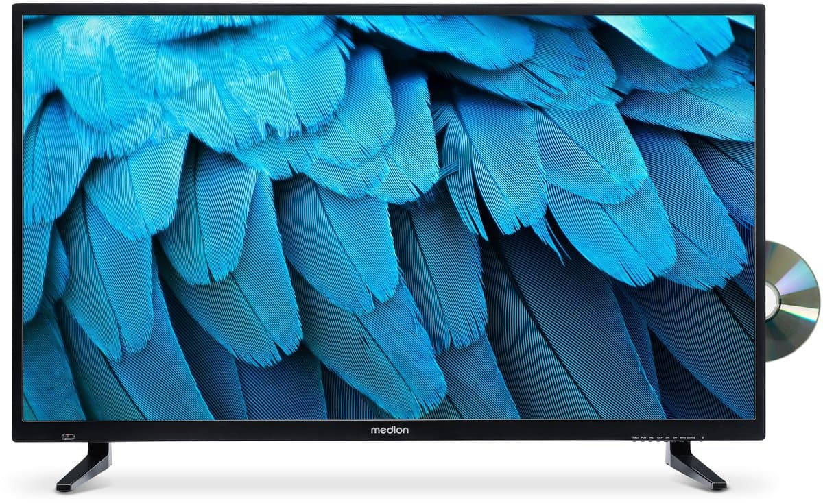 MEDION Full HD TV 100,3 cm (40 inch) (geïntegreerde dvd-speler, triple tuner DVB-T2 DVB-C DVB-S2, 2 x HDMI, USB, sleeptimer, mediaspeler, VESA, CI+), MD840001, zwart — afbeelding 1