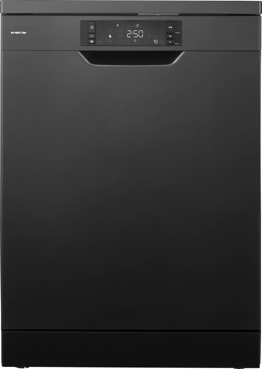 Inventum VVW6060AB energiezuinige vaatwasser - 14 couverts - Verstelbare bovenkorf - Besteklade-Bestekmand - Stil: 42 dB - 9 programma’s - Deur opent automatisch - Startuitstel - Energielabel A - Vrijstaand - Matzwart — afbeelding 1