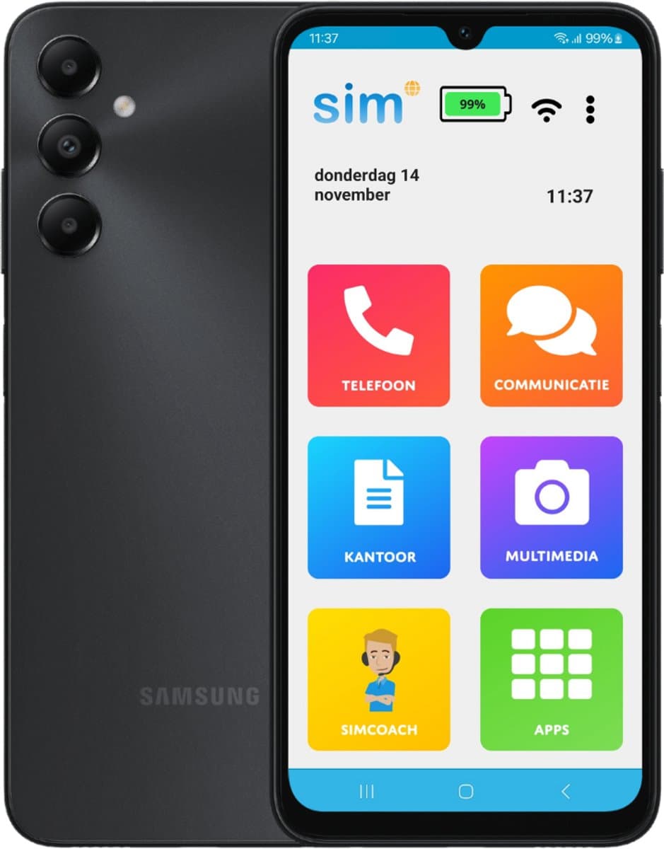SimPhone senioren smartphone inclusief beschermhoes en hulp bij gebruik — afbeelding 1