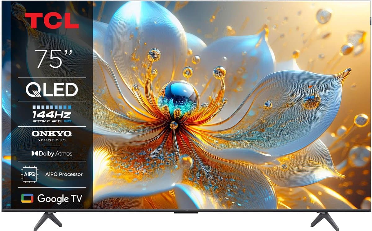 TCL 75T8C 75inch 4K Ultra HD 144Hz 191CM TV — afbeelding 1