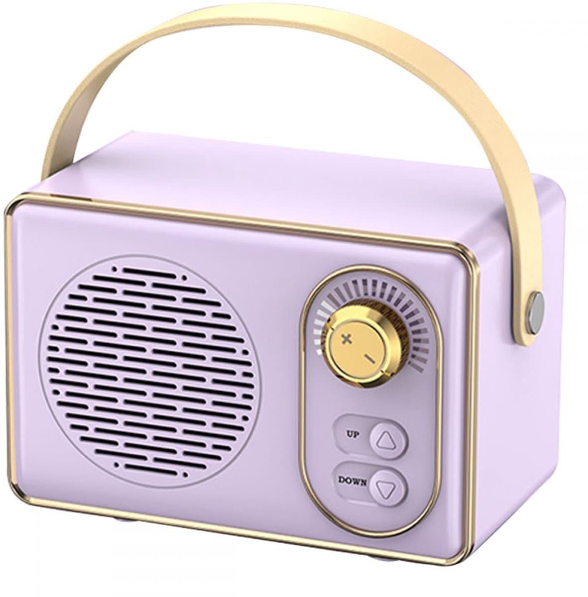 JeiibrZui Retro Bluetooth-Luidspreker - Draagbare Draadloze Stereoluidspreker - Verrassend Luid Met Duidelijke Bas - 1 Stuk - Voor Thuis/Tuin/Paars — afbeelding 1