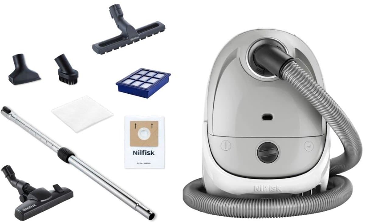 Nilfisk One Prime & Clean – Compacte stofzuiger met zak, 750 W motor, 3 L capaciteit, HEPA 13-filter en parketborstel — afbeelding 1