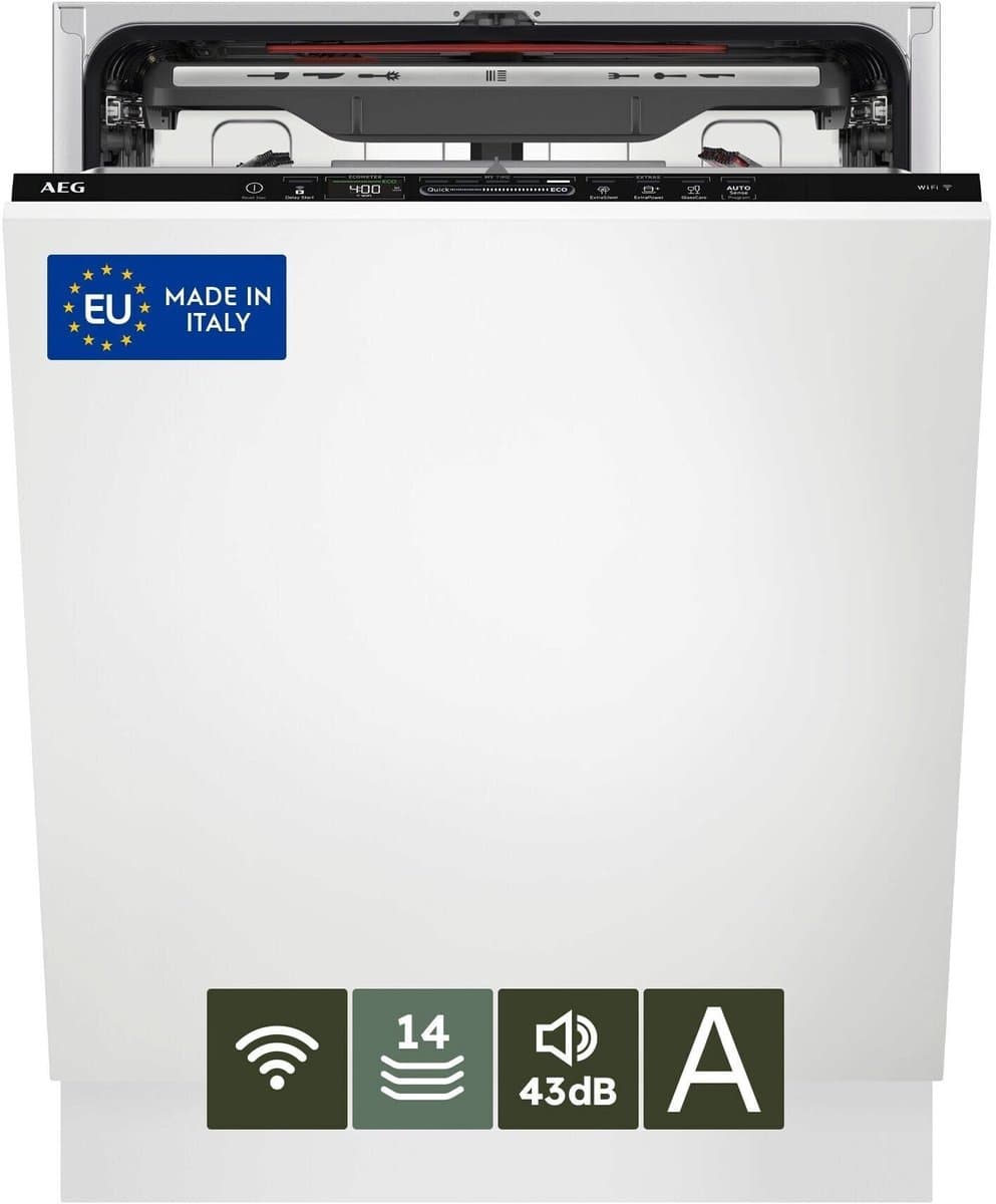 AEG FSE76738P EcoLine 7000 serie - Inbouwvaatwasser - GlassCare - 14 couverts - Energielabel A — afbeelding 1
