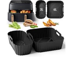 Accessoires Siliconen Heteluchtfriteuse Gescht voor Philips Dual Basket Airfryer 3000-5000 Serie 9L(6L/3L), Airfryer Siliconen voor Cookwise Dual Zone 9L(3L/6L)