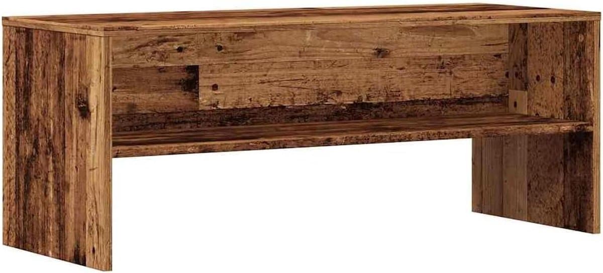 TV-kast 100 cm - Gesneden hout in oude houtkleur - Ruime opbergruimte voor woonkamer en slaapkamer — afbeelding 1
