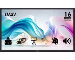 MSI PRO MP165 E6 - Portable USB-C Monitor - Full HD - 15.6 inch - Speakers