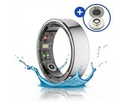 SyncGear Smart Ring - Slimme Ring voor Heren & Dames Met Oplaadcase - Menstruatiecyclus - Activity Tracker - SpO2 - Stappenteller - Hartslagmeter - Nederlandse App - Maat 9 (Europese Maat 59) - Kleur: Zilver