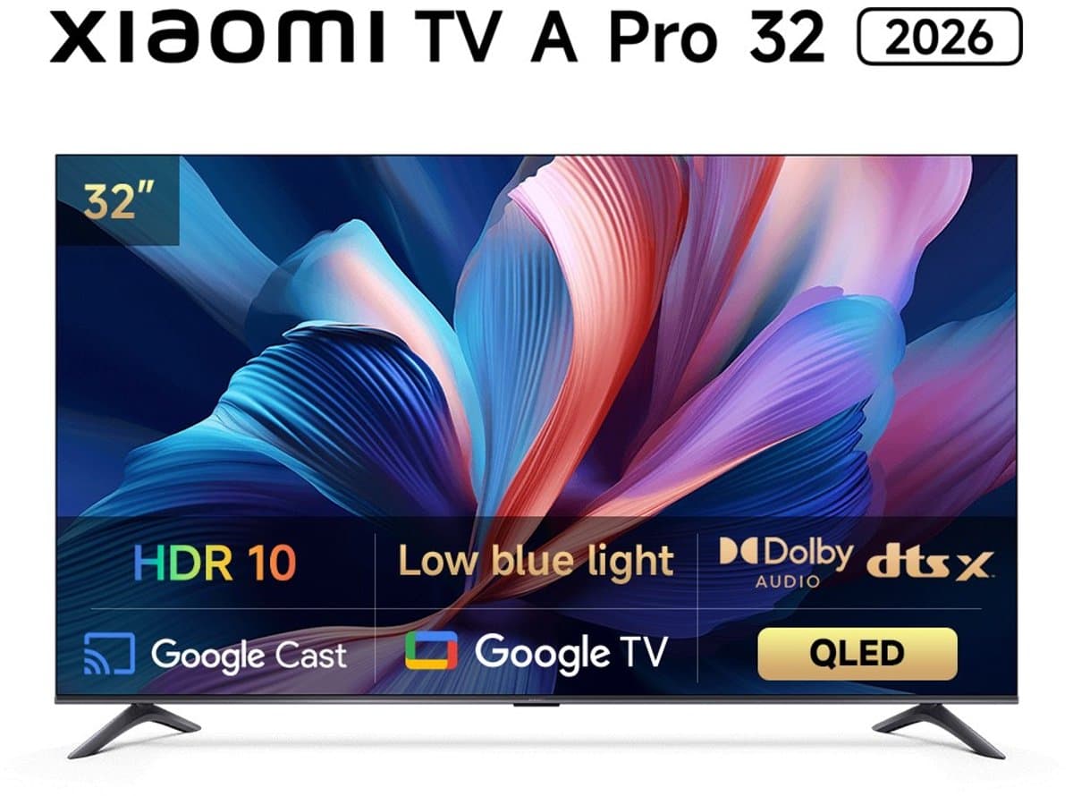 Xiaomi TV A Pro 2026 32 inch (81 cm) - QLED - Smart TV met Google TV - Google Assistant spraakbediening - Dolby Audio & DTS:X - HDMI 2.1 - CI+ slot - Google Cast — afbeelding 1