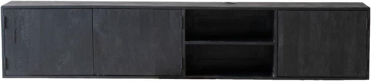 Tv-Meubel - Dressoir Media Console - Woonkamer Opbergen - Industriële Stijl - 200cm Breed - Zwart — afbeelding 1