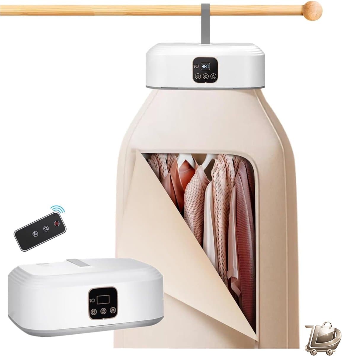 Mini Droger Set met Warmtepomp - 1-8 Uur Timer - Afstandsbediening - UV Sterilisatie - Compact voor Thuis, Zakelijk, Hotel en Camping - Energieklasse A+ — afbeelding 1