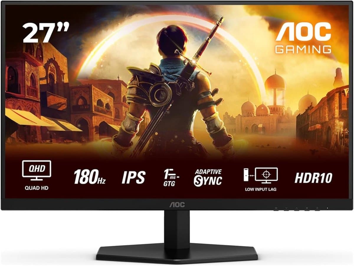 AOC G4 Q27G42XE - QHD IPS Gaming Monitor - Esports Base - 0.5ms - 180hz - Speakers - 27 inch — afbeelding 1
