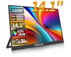 Fubzz Draagbare Monitor - 14.1 Inch IPS Scherm - Tweede Display Voor Laptop En Console - 60 Hz HDR Beeldkwaliteit - Met Ingebouwde Speakers