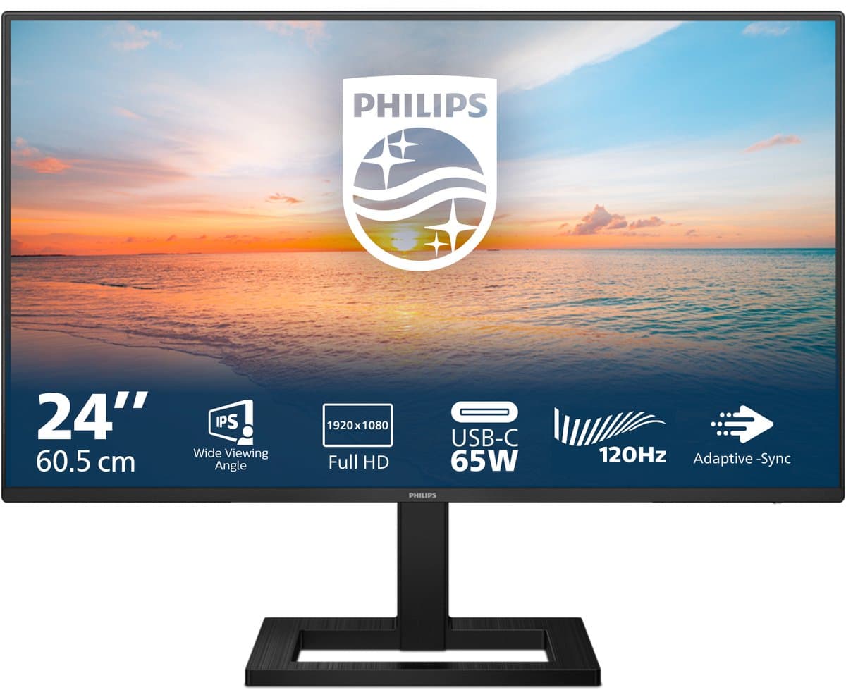 Philips 24E1N1300AE - Full HD IPS Monitor - Verstelbaar - USB-C 65w - 120hz - 24 inch — afbeelding 1