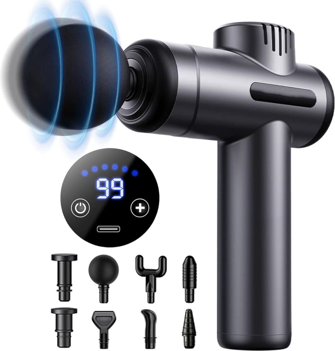White-Label® Massage Gun Professioneel - Massage Apparaat - Theragun - Zwart — afbeelding 1