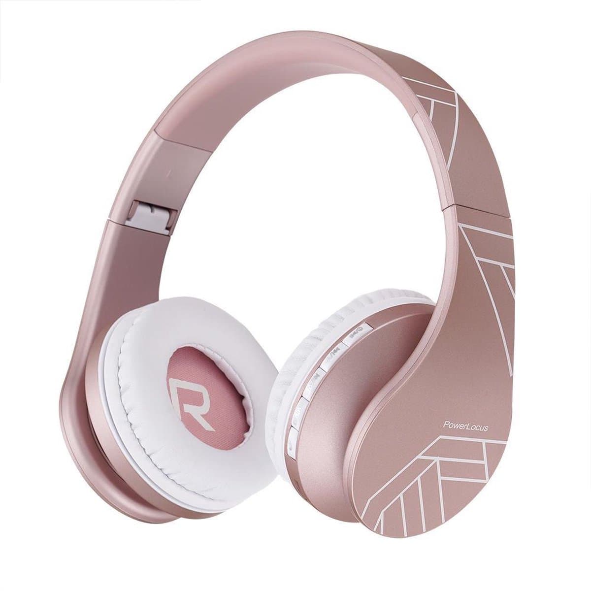 PowerLocus P1 Bluetooth Koptelefoon – Draadloos – Over Ear – Met Microfoon – Inklapbaar - incl. Hoes – Rose Gold (PL Line Collectie) — afbeelding 1