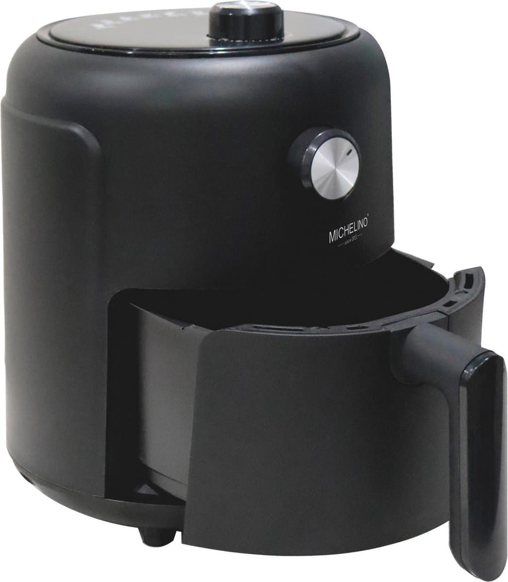 Michelino Airfryer 2,6 Liter – Heteluchtfriteuse – Oliearme Friteuse – Mini Airfryer – 1000W – Instelbare Temperatuur 80-200°C – Zwar — afbeelding 1