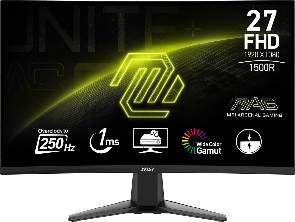 MSI MAG 27C6X - FHD Curved Gaming Monitor - 250Hz - 27 Inch — afbeelding 1