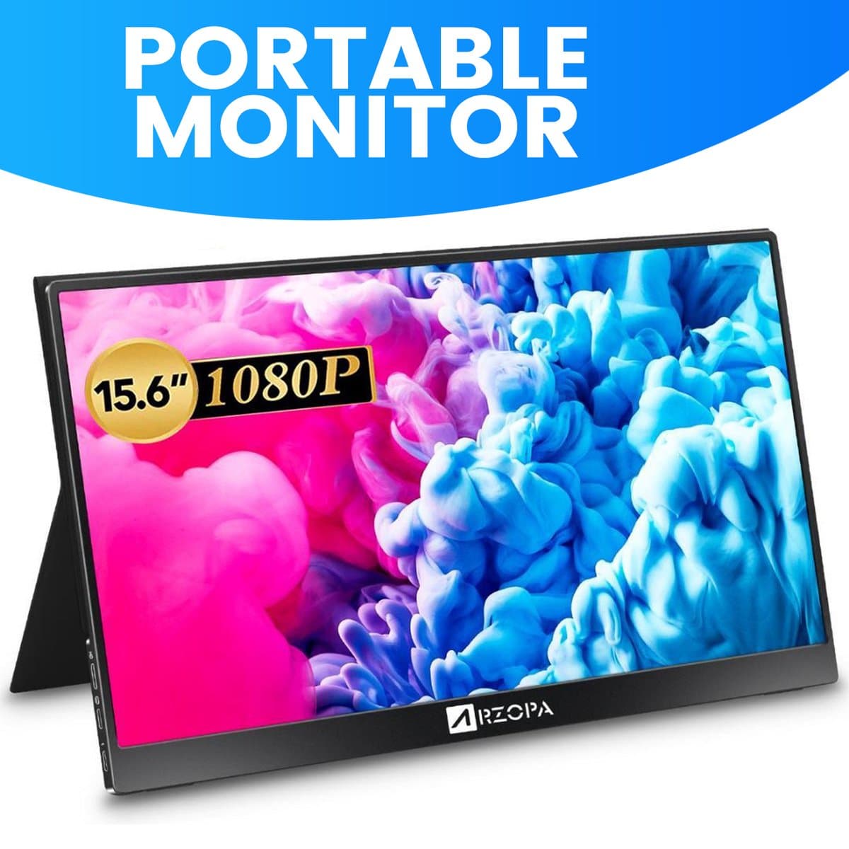 Portable Monitor - Portable Monitor Touchscreen - Full HD 1080P - 15.6'' Extra Groot Monitor - Met hoes en kickstand - Ook voor Nintendo Switch, Xbox en Playstation Monitor - Makkelijk mee te nemen — afbeelding 1