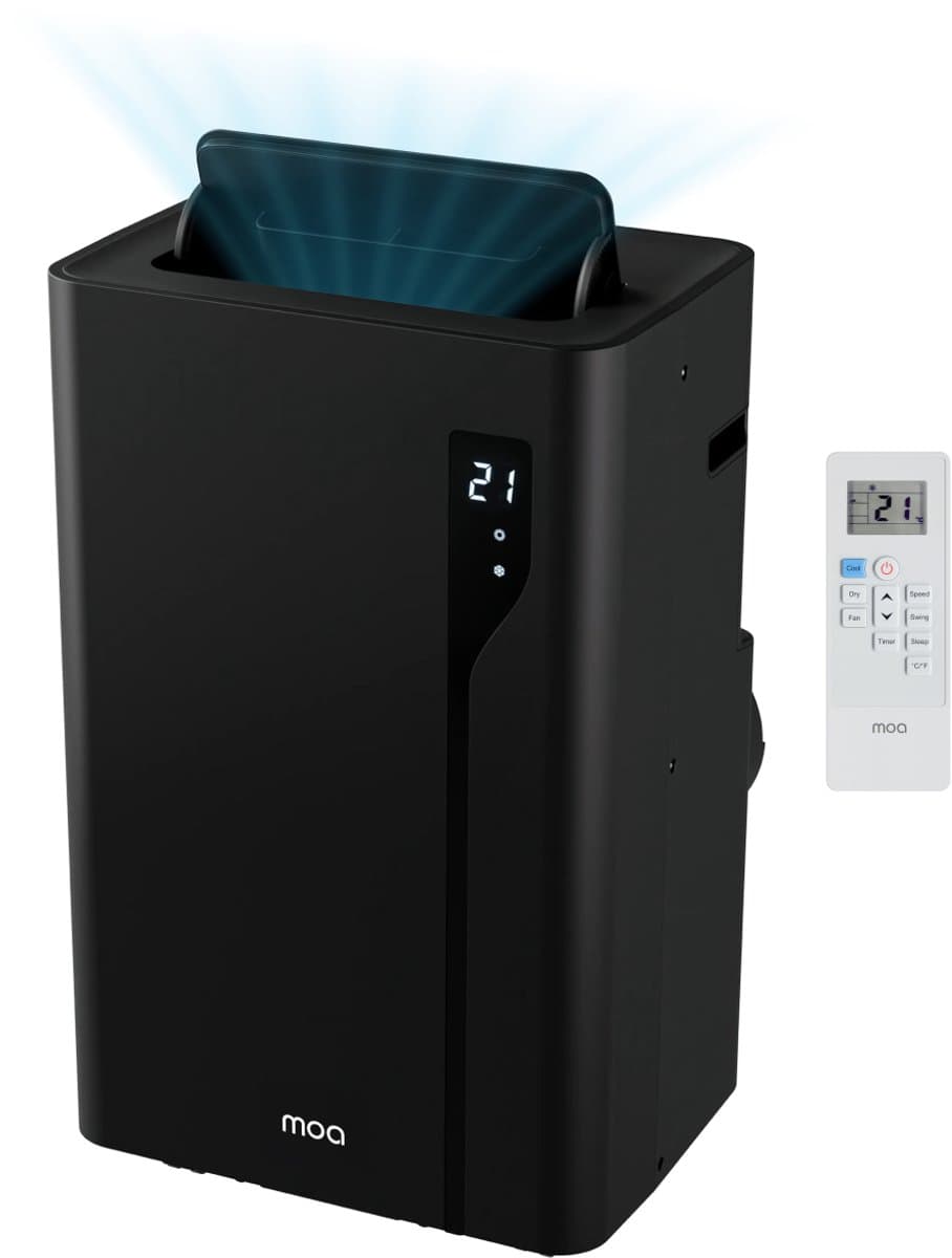 MOA Mobiele Airco - 12.000 BTU - 3-in-1 - Met Afstandbediening - Tot 35m² - Airconditioner met Ontvochtigingsfunctie - Raamafdichtingskit - Zwart — afbeelding 1