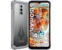 DOOGEE Blade 10 Pro Energy 4.5G - Robuuste Telefoon - Smartphone - 32 GB RAM+256 ROM(2TB/TF) - Android 15 - 6,56-inch HD+ 90Hz - 6150mAh/18W - IP68 - 10.7mm - Face ID - NFC - GPS - Zilver