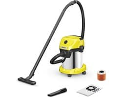 Kärcher WD 3 S V-17/4/20 Nat- en Droogzuiger - 1000 W - 17 liter - RVS container - Patroonfilter