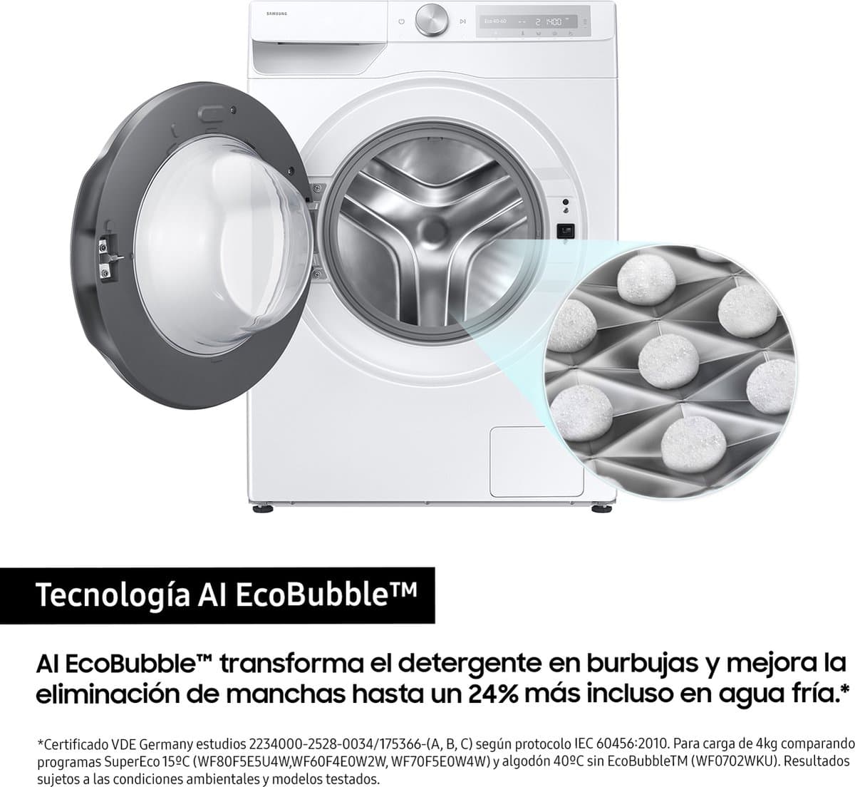 Samsung WW90DG6U85HH wasmachine Voorlader 9 kg 1400 RPM Wit — afbeelding 1