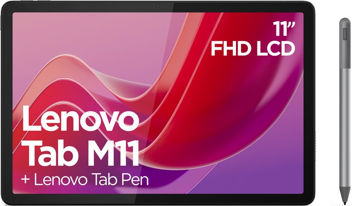Lenovo Tab M11 – 4GB RAM – 128GB opslag – Inclusief Tab Pen – WiFi – Grijs — afbeelding 1