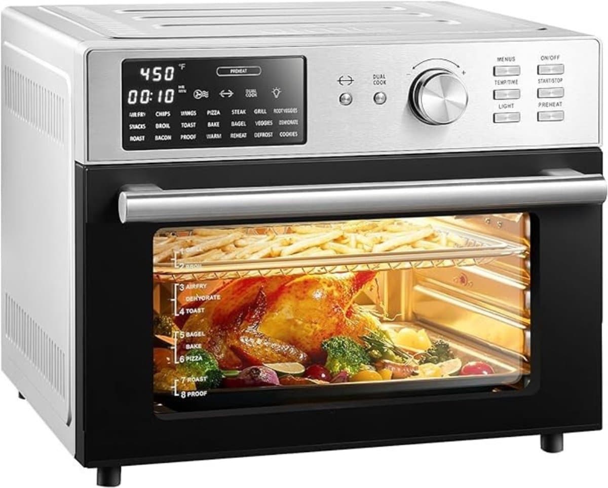 MMP® Heteluchtoven - Oven - Airfryer Oven - Zilveren Rand - 44cm x 46cm x 38cm — afbeelding 1