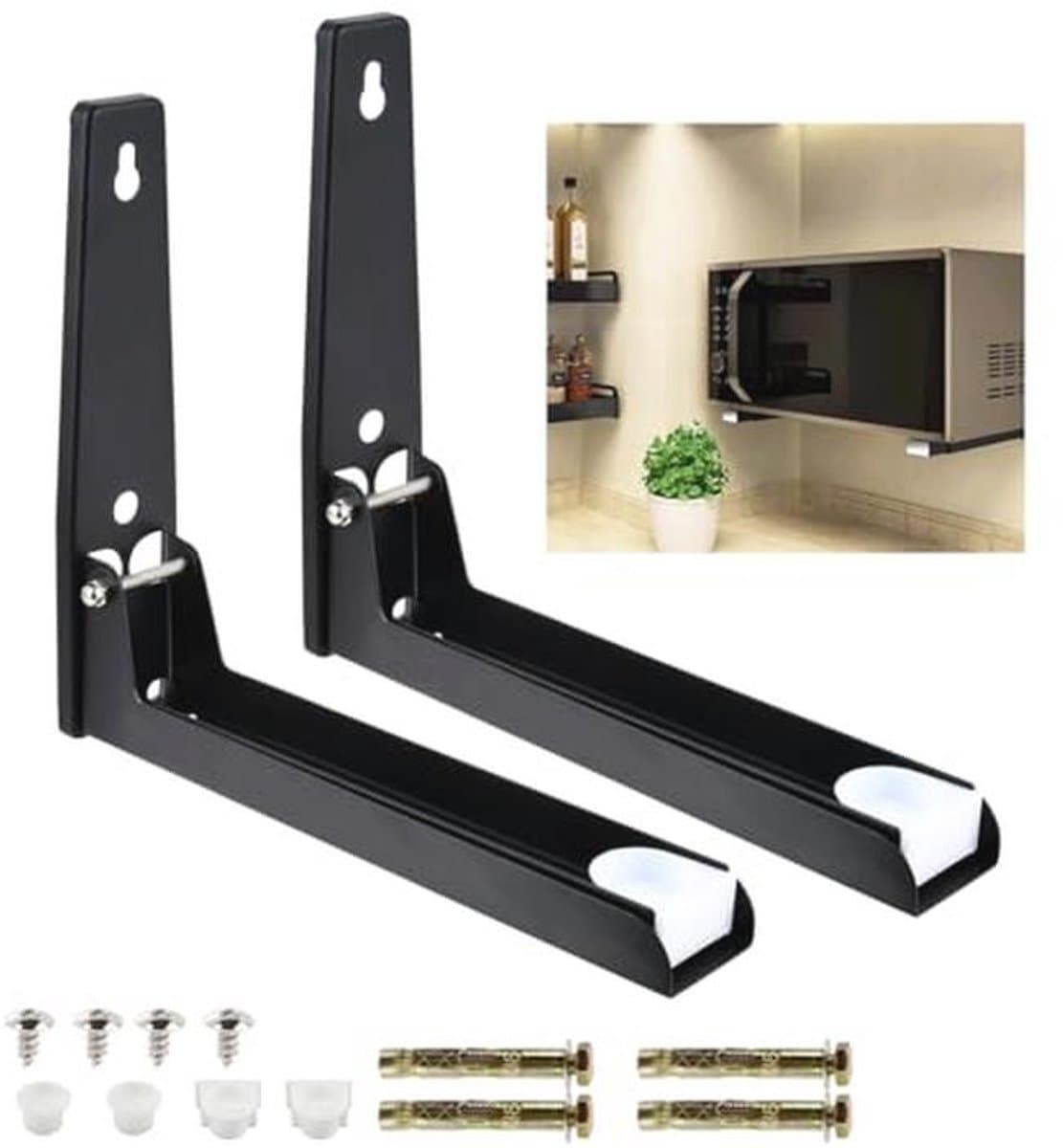 Roestvrij Stalen Magnetronhouder Wand 2 Stuks — afbeelding 1